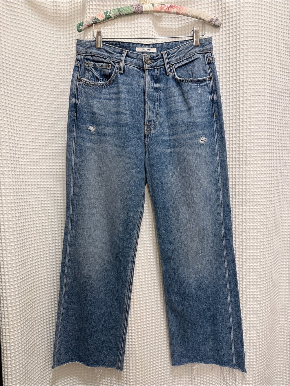 GRLFRND Bobbi High-Rise Crop Wide-Leg Jeans - Size 27